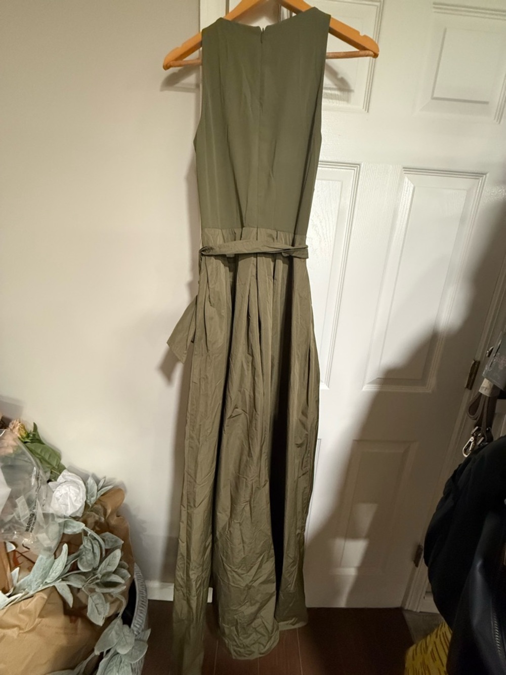 Ralph Lauren Olive Maxi Dress with Tie Waist - Picture 10 of 14